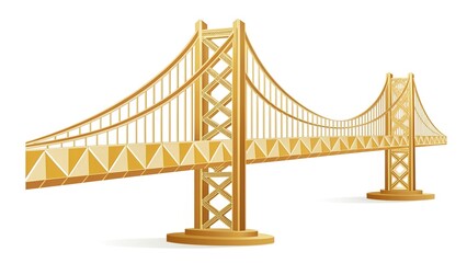 Obraz premium Golden gate bridge miniature model on white background