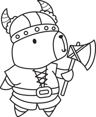 Illustrations of cute capybara character clip art for kids. Capybara with halloween theme 