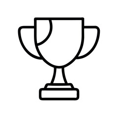 Simple line art icon of a classic trophy cup symbolizing victory and achievement