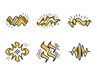set of fire icons vector illustration