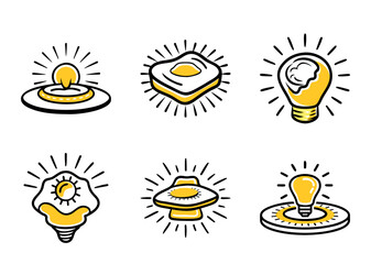 Set of sun weather icons vector illustration