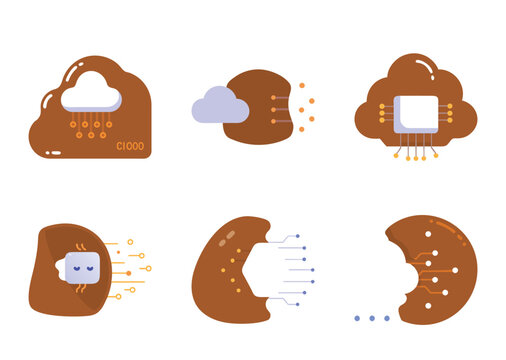 Set of vector Christmas cookies and holiday icons illustration