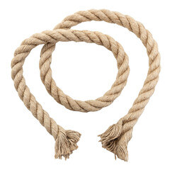Jute. Twisted linen rope on a white background. Rope