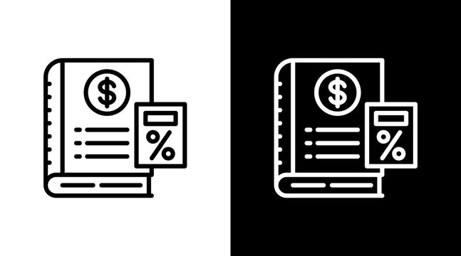 Financial Ledger  White Icon Set Design