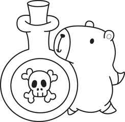 Illustrations of cute capybara character clip art for kids. Capybara with halloween theme 