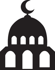 Black Islamic Mosque Silhouette Icon