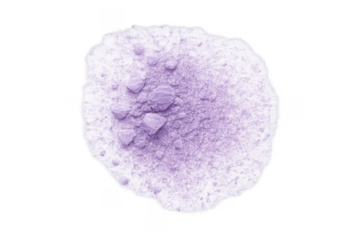 Purple powder makeup with crushed eyeshadow pigment