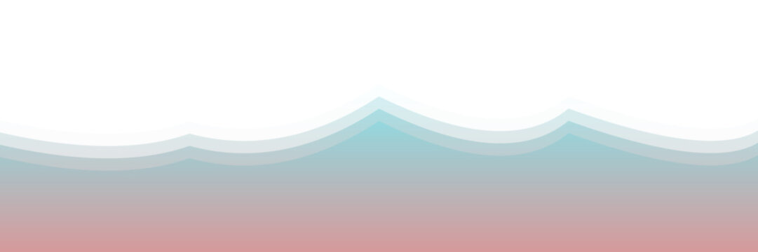 A blue and red wave on a white background