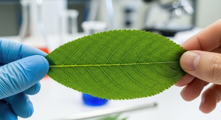 test tube with green plant