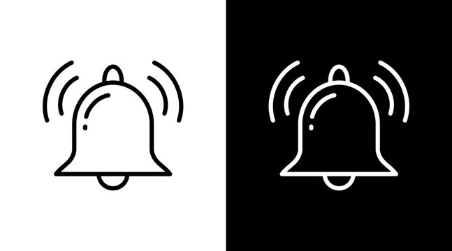 School Bell  White Icon Set Design