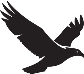 Obraz premium eagle icon illustration black silhouttee tatto art mighty wings 