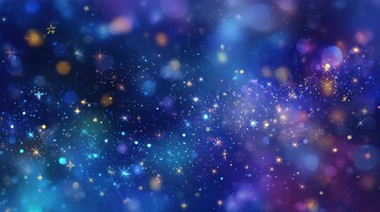 abstract bokeh lights and stars on a dark blue background 2026