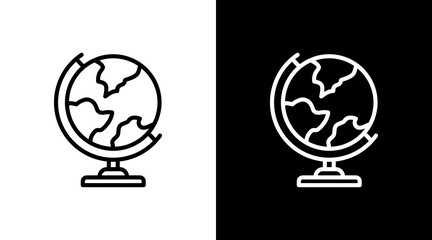 Globe  White Icon Set Design