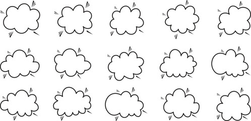 Speech Bubble set. Talk bubble. Speech balloon or chat bubble line art icon for apps and websites. Speech bubble icons vector set. Chat speech bubble templates.