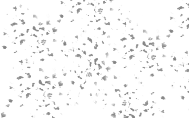 Scattered grey particles and dust texture isolated on transparent background