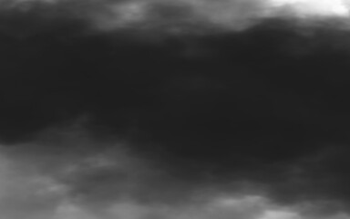 Dark and ominous storm clouds filling the sky, creating a dramatic atmosphere isolated on transparent background