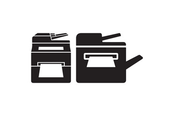 Black and white photocopier silhouette icon design