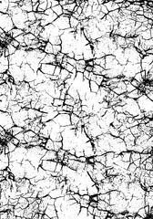 Obraz premium Seamless Cracked Paint Grunge Texture. High Contrast Black and White Abstract Background Overlay.
