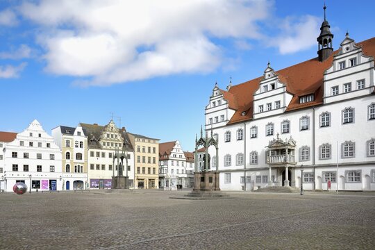 Old town hall at market square, Luther City Wittenberg, Saxony Anhalt, Germany