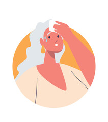 Sweating woman suffering from hot