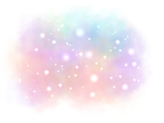 Fog effect, thin rainbow smoke and small star dust.