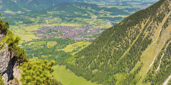 Panorama from the Riefenkopf, 1748m, to Oberstdorf, Allg&auml;u, Bavaria, Germany