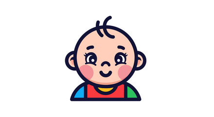 Adorable cartoon baby with a cute smile and rosy cheeks for children's content