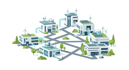 Sustainable City Infrastructure with Renewable Energy Integration.