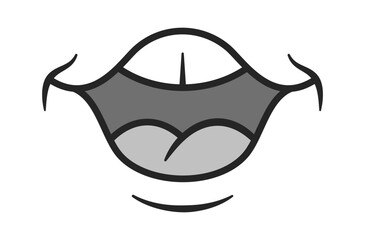 Surprised mouth cute comic emoticon