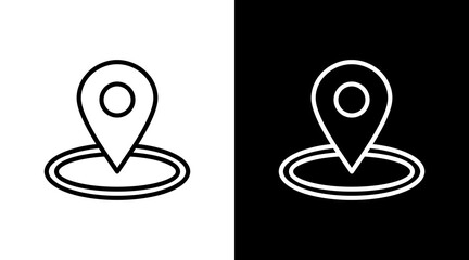 Gps Pin  White Icon Set Design