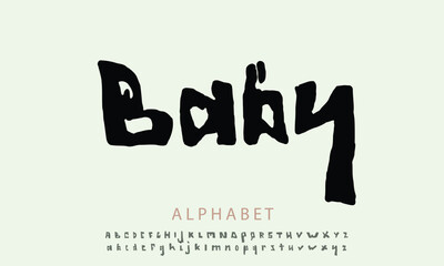 PoorLittleBaby alphabet letters font for logo