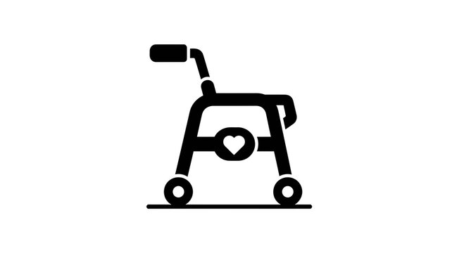 Embrace mobility and care with a compassionate walker visual design element offering supportive