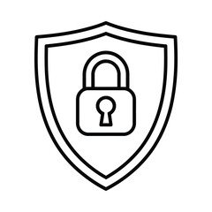 Shield with a padlock icon representing security and protection
