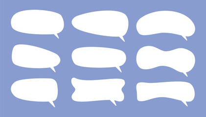 Hand drawn Soft Speech Bubble vector illustration set