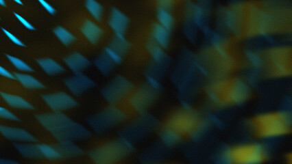 Dark abstract blurred geometric light pattern with heavy grain texture