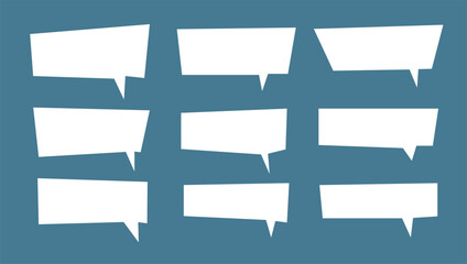 White Speech Bubble Set Minimal Chat Icons vector