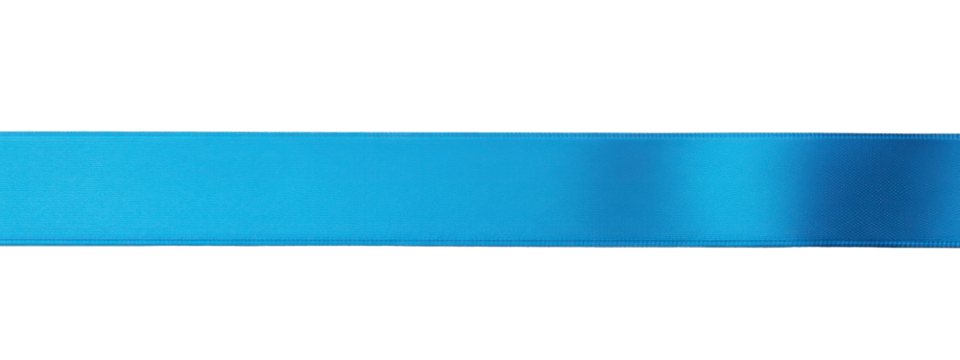 Two blue ribbons on a white background.