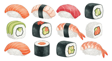 Delicious sushi assortment showcasing various types and flavors for culinary enjoyment.
