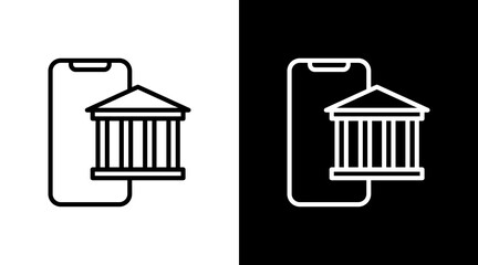 Mobile Banking  White Icon Set Design