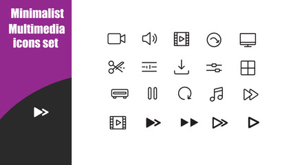 Minimalist Multimedia  icons set