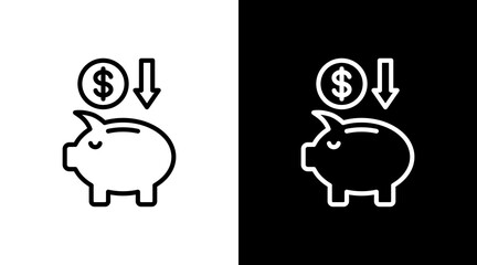 Savings Account  White Icon Set Design