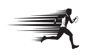 Dynamic athlete sprinting with fierce determination, capturing the essence of speed, perfect for sports branding and fitness campaigns needing a competitive edge, motivational visuals