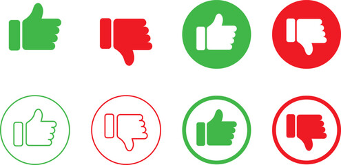 Green thumbs up and red thumbs down icons showing approval and disapproval