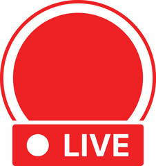 Live icon Set. Streaming Video and Real Time Broadcast Symbols. Red Record Dot and Digital Signal Icons collection. Live Event Notification sign