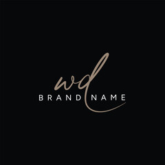 WD Vector Logo Template - Simple Icon for Initial Letter W and D Monogram