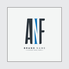 Simple Business Logo for Initial Letter ANF - Alphabet Logo