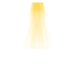 Long flowing yellow translucent gradient shape isolated on transparent background