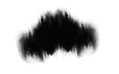 Black ink smudge texture isolated on transparent background for design element