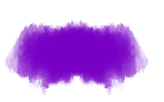 Vibrant purple paint smudge texture isolated on transparent background