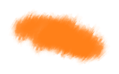 Orange abstract watercolor brush stroke isolated on transparent background